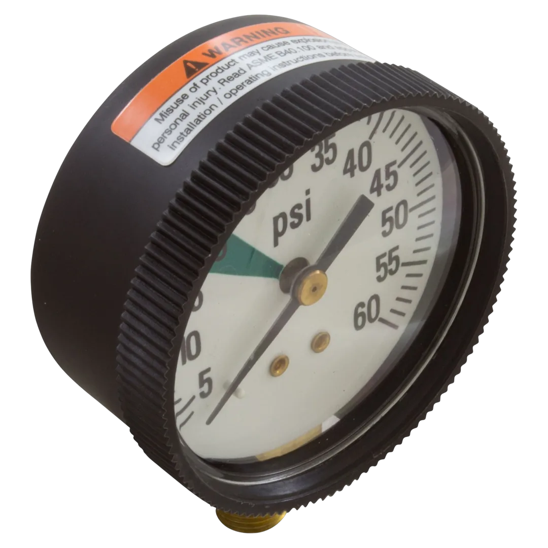 Jandy R0377700 Pressure Gauge, 0-60 PSI, Bottom Mount