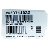 Pentair 071403Z Nut - Label
