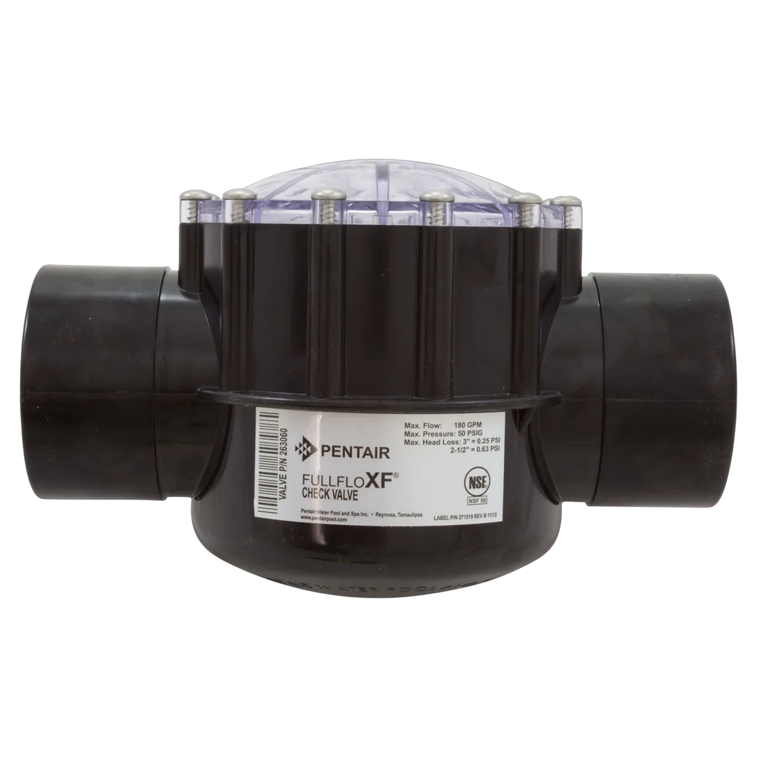 Pentair 263060 FullFloXF 2-Way Straight CPVC Check Valve 2.5 x 3 in - Side (1)