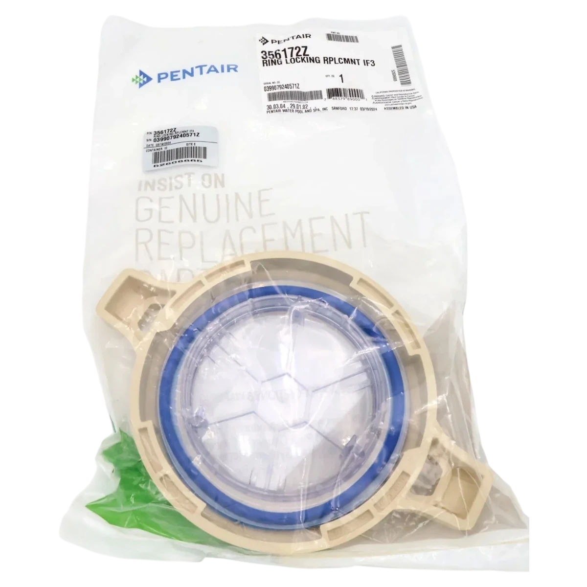 Pentair 356172Z IntelliFlo3 Lid Assembly — oem_bag view