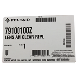 Pentair 79100100Z Clear Tempered Light Lens - Label