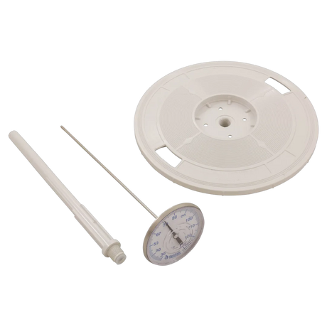 Pentair L4W round white skimmer lid with built-in thermometer