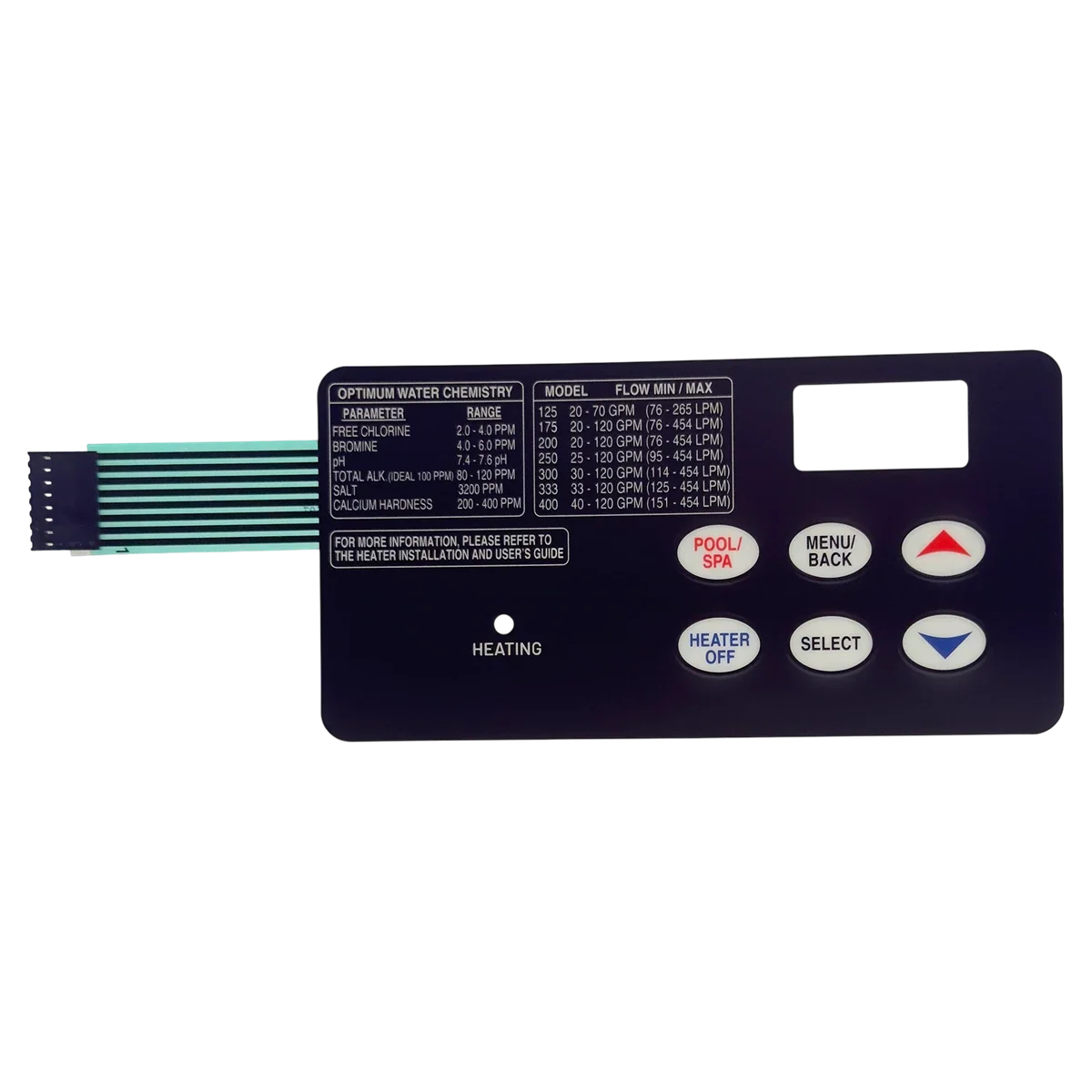 Pentair MasterTemp Max-E-Therm Membrane Keypad