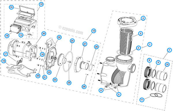 Pentair Purex IntelliFloXF® VS Rpl Parts (Before 8/2015)