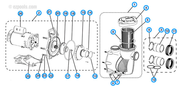 Pentair WhisperFloXF Pump Replacement Parts