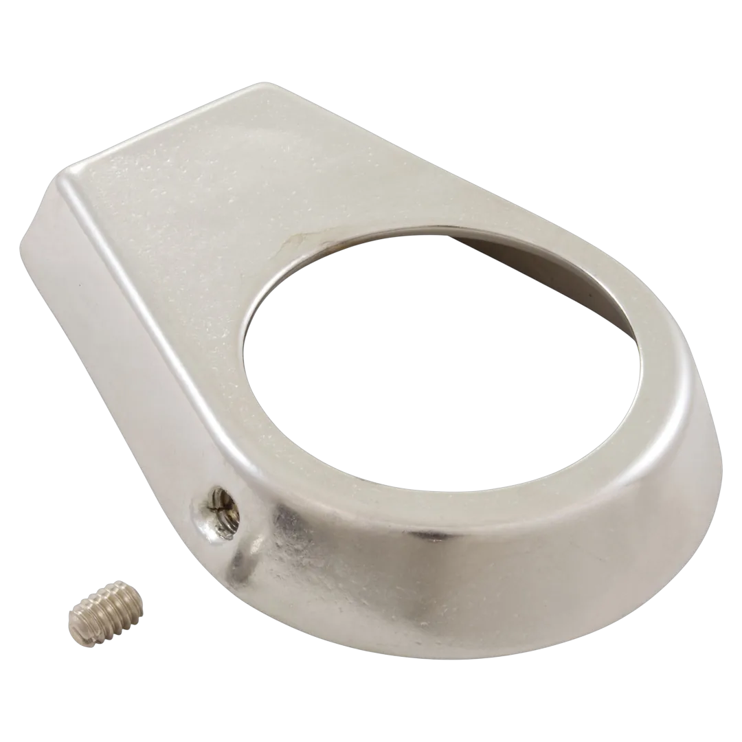 Perma-Cast oblong chrome brass escutcheon for 1.9 in rails
