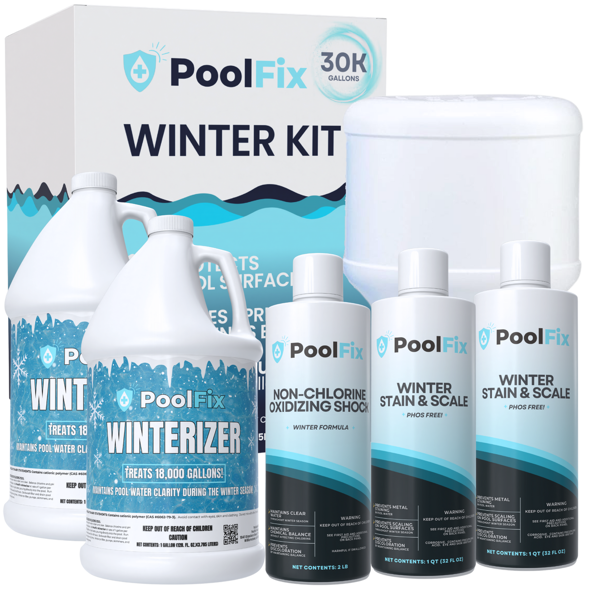 PoolFix Pool Closing Kit – Winterizing Chemicals for 15,000–30,000 Gallon Pools