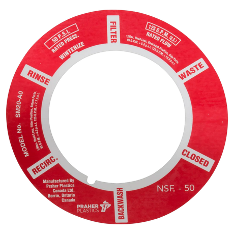 Praher E-5-S2 Aluminum Foil Multiport Valve Decal - Front
