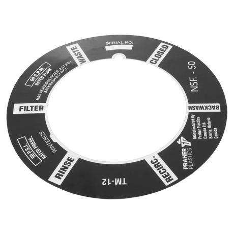 Praher E5-T1 Top Mount Valve Decal, 1-1/2 in