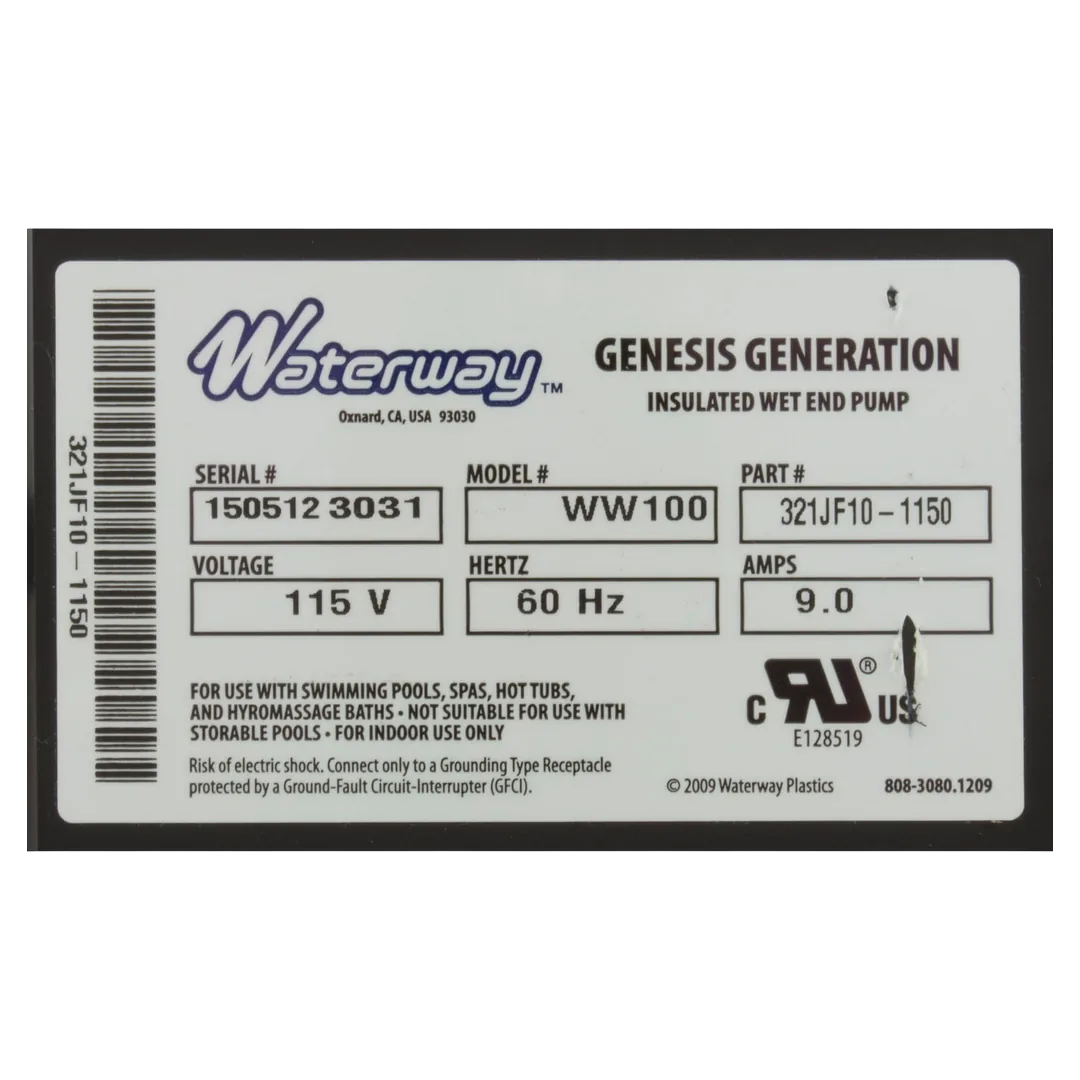 Waterway Genesis Bath Pump 321JF10-0150