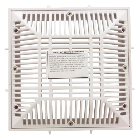 Waterway 640-4790V 9x9 Drain Cover Grate and Frame - Front