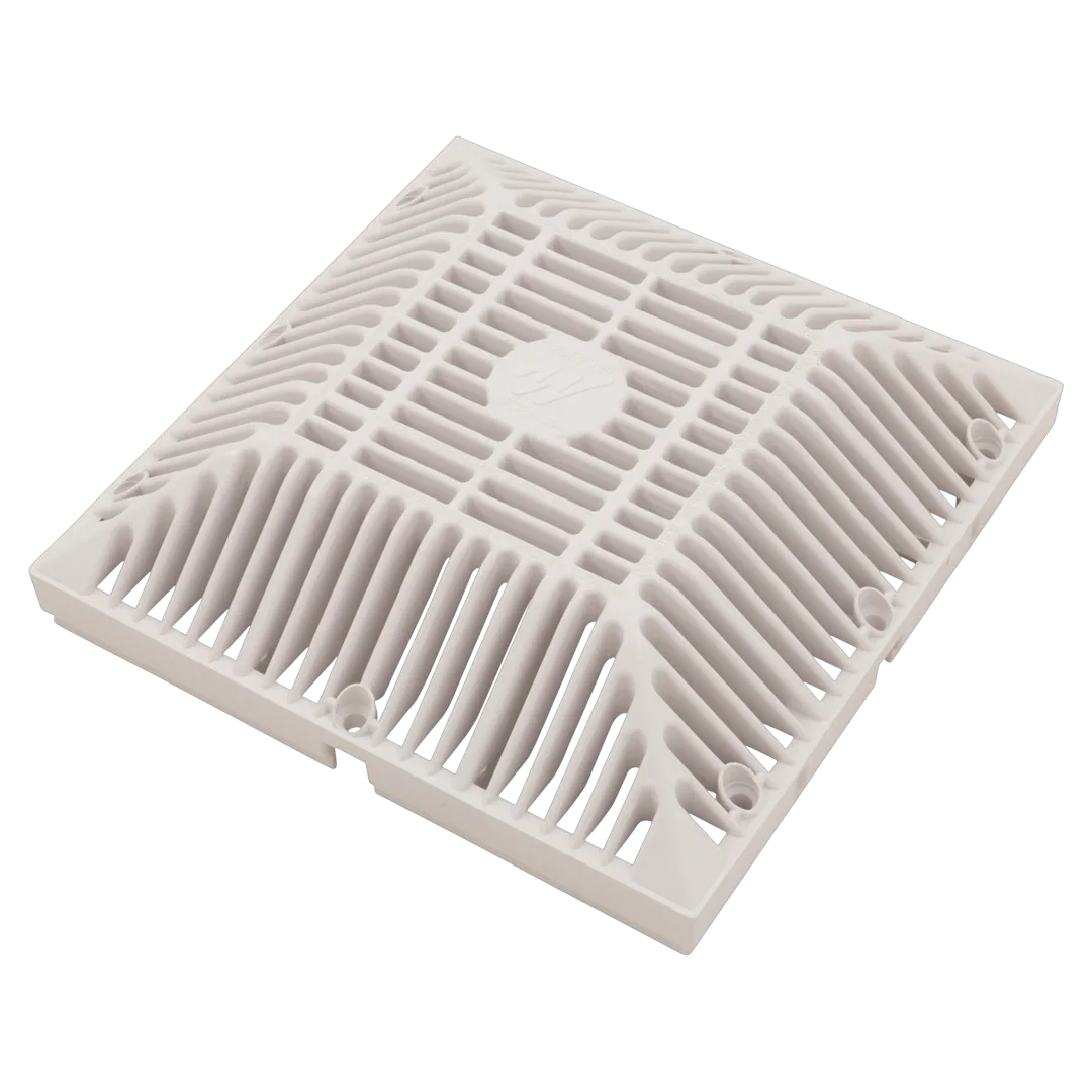Waterway 9" x 9" square white pool grate