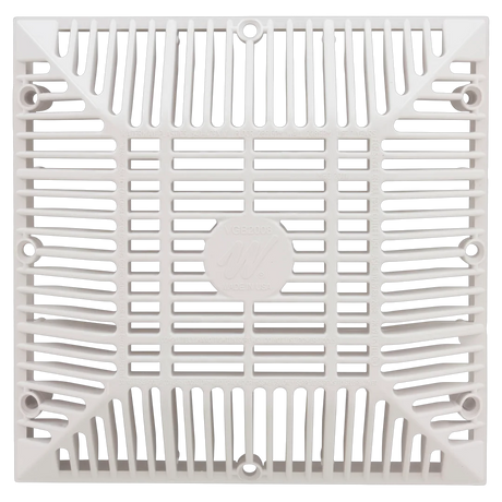 Waterway 9" x 9" Square Grate White - Front