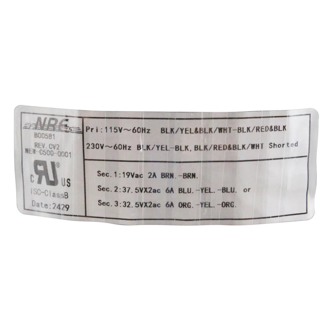 Jandy AquaPure Power Pack Transformer - Label