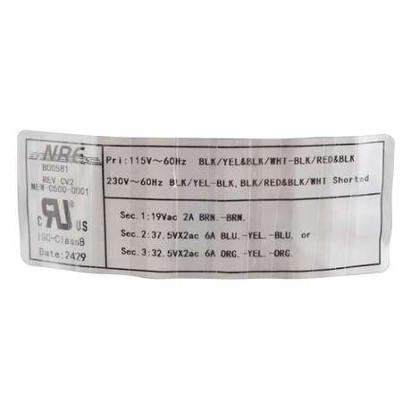 Jandy AquaPure Power Pack Transformer - Label