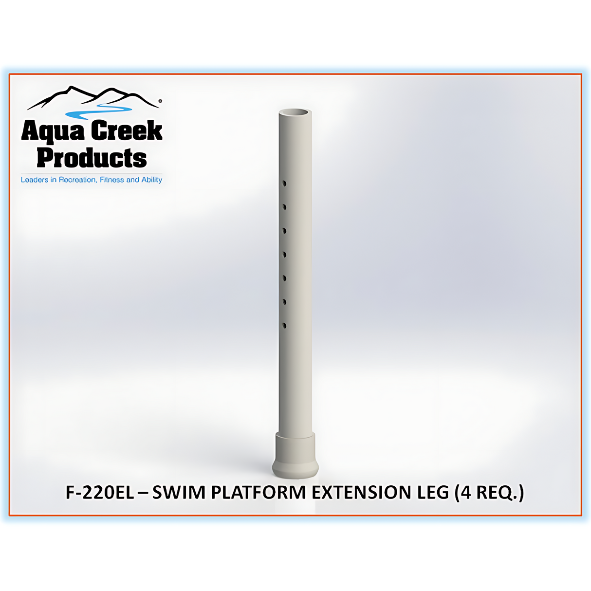 Aqua Creek - Extended Leg Option (Set of 4)- PVC Swim Training Platform - 20.5" to 26.5" - F-220EL (4)
