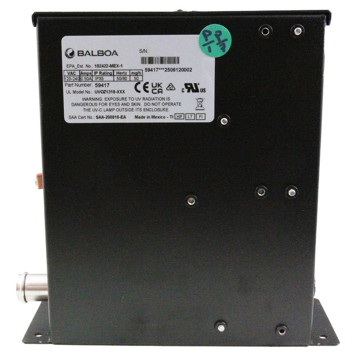 Balboa Water Group Wavezone UV/O3 Sanitation System (59417) — back view