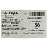Balboa Water Group BWG Quiet-Flo 1.0HP Spa Blower (8141-0030) — product label