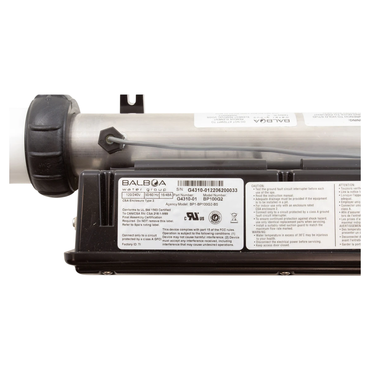 Balboa Water Group BP100G2 P1 P2 Control System (G6402-03) — product label