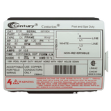 Century Threaded Shaft Pool Pump Motor 56J 2HP (B130) — product label