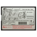Century Centurion 3 HP Square Flange Pump Motor (B2844) — product label