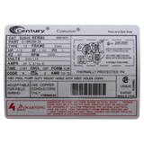 Century Square Flange 56Y Motor (B2846) — product label