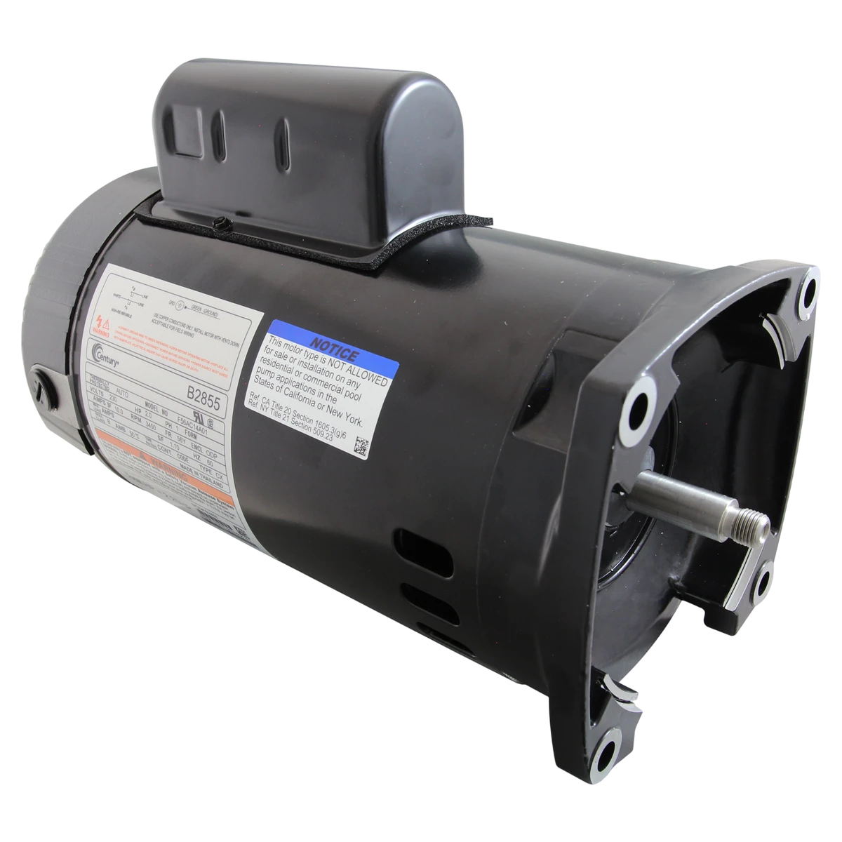 Century 2HP Up-Rated Pool Pump Motor 56Y (B2855)