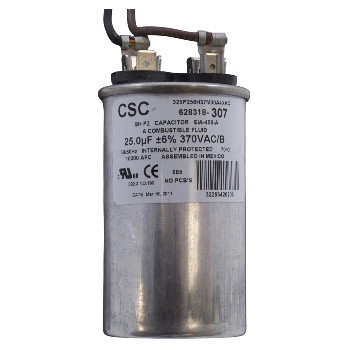 Century 0.75HP 2-Speed 56J C-Face Motor (B2973) — product label