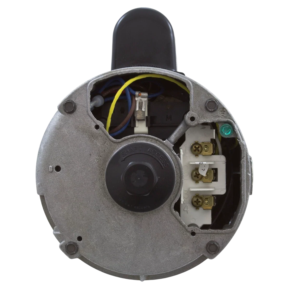 Century Pump Motor 1HP 2-Speed Y56J Frame (B2975) — shaft reverse view