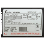 Century Letro LA01N Booster Pump Motor (B668) — product label