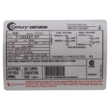 Century Centurion 1/2 HP Square Flange Motor (B845) — product label