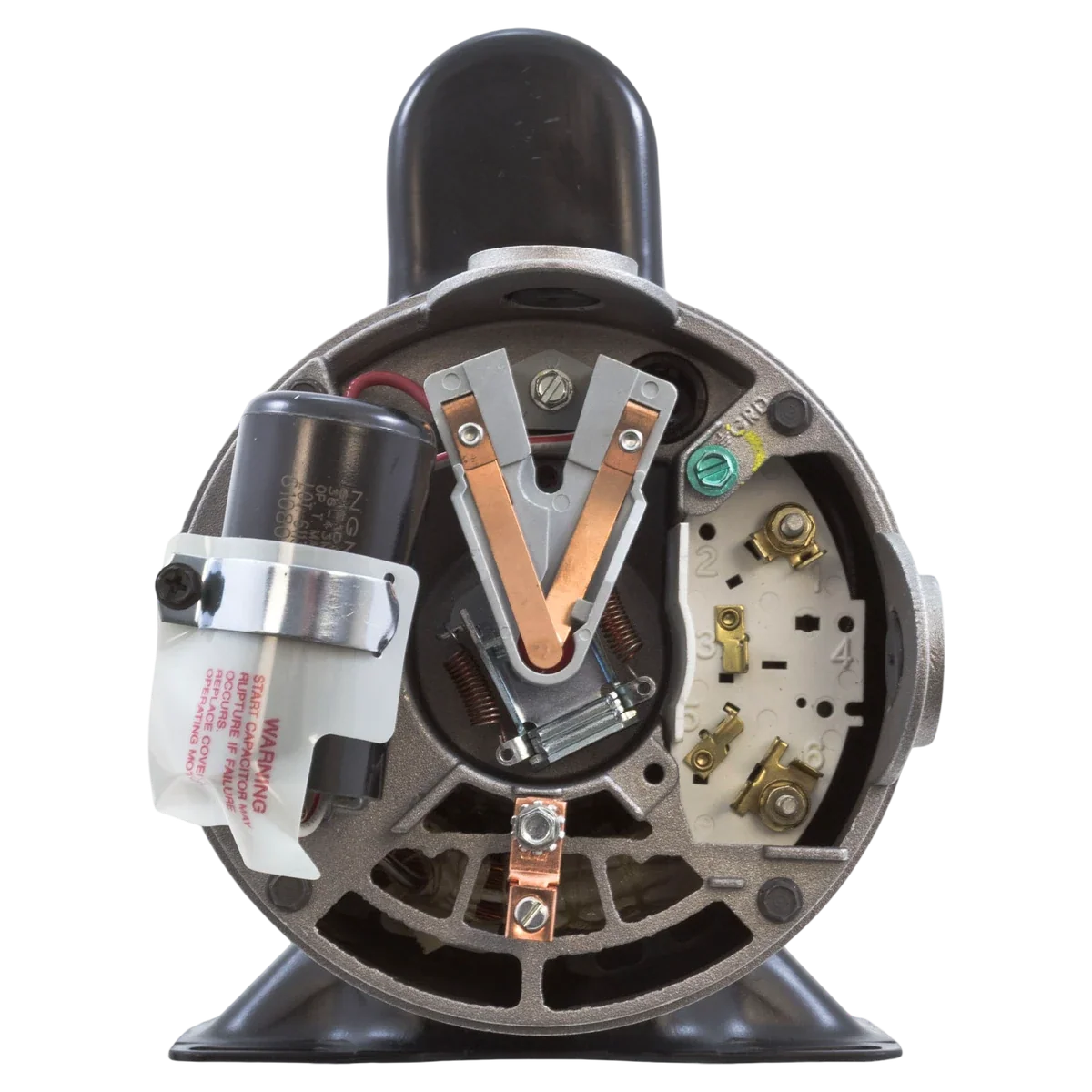 Century 1.5HP 2-Speed 48Y Pump Motor (BN34V1) — shaft reverse view