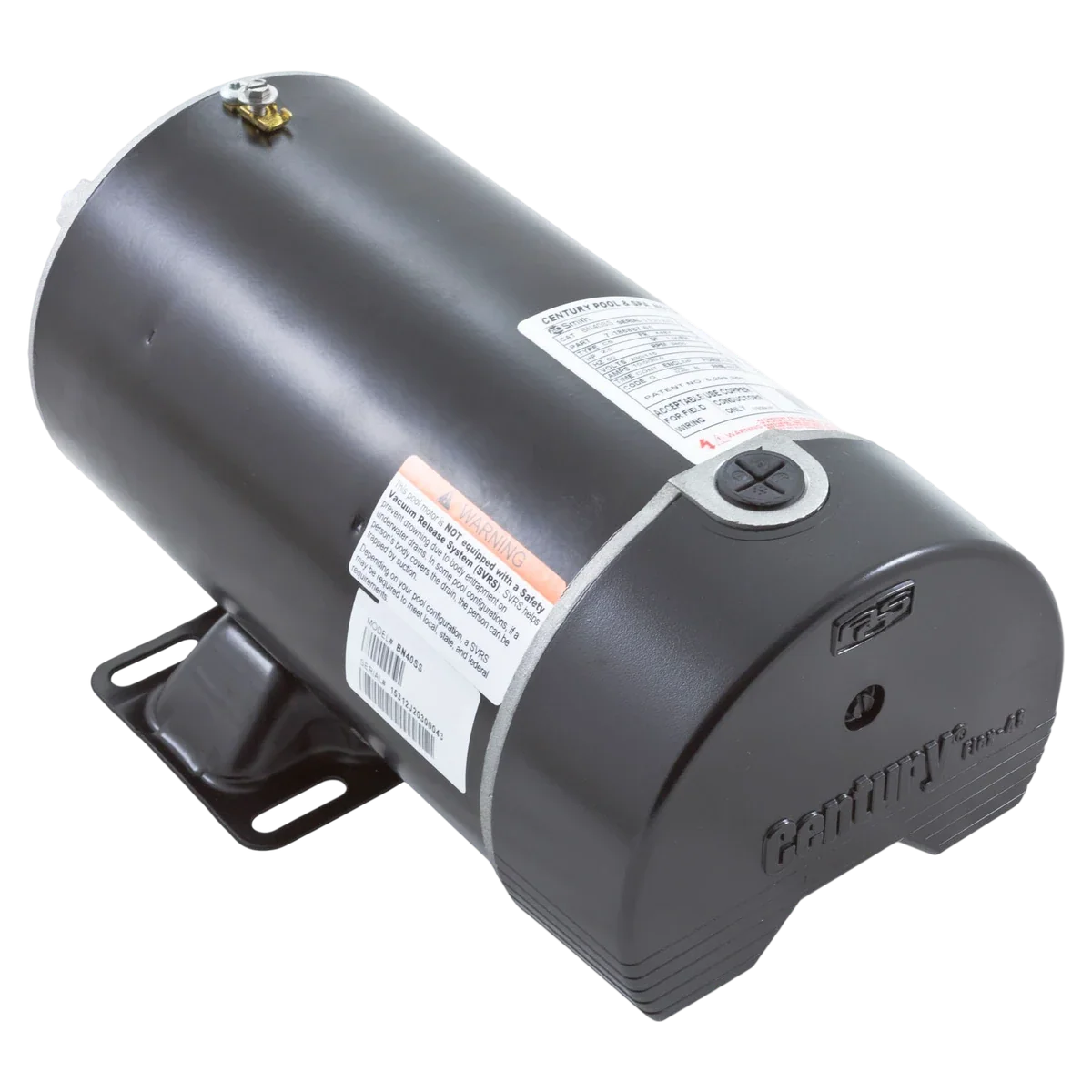 Century 48Y Thru-Bolt 2HP Pump Motor (BN40SS) — reverse view