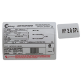 Century 2HP 230V 2-Speed 48Y Motor (BN61) — product label
