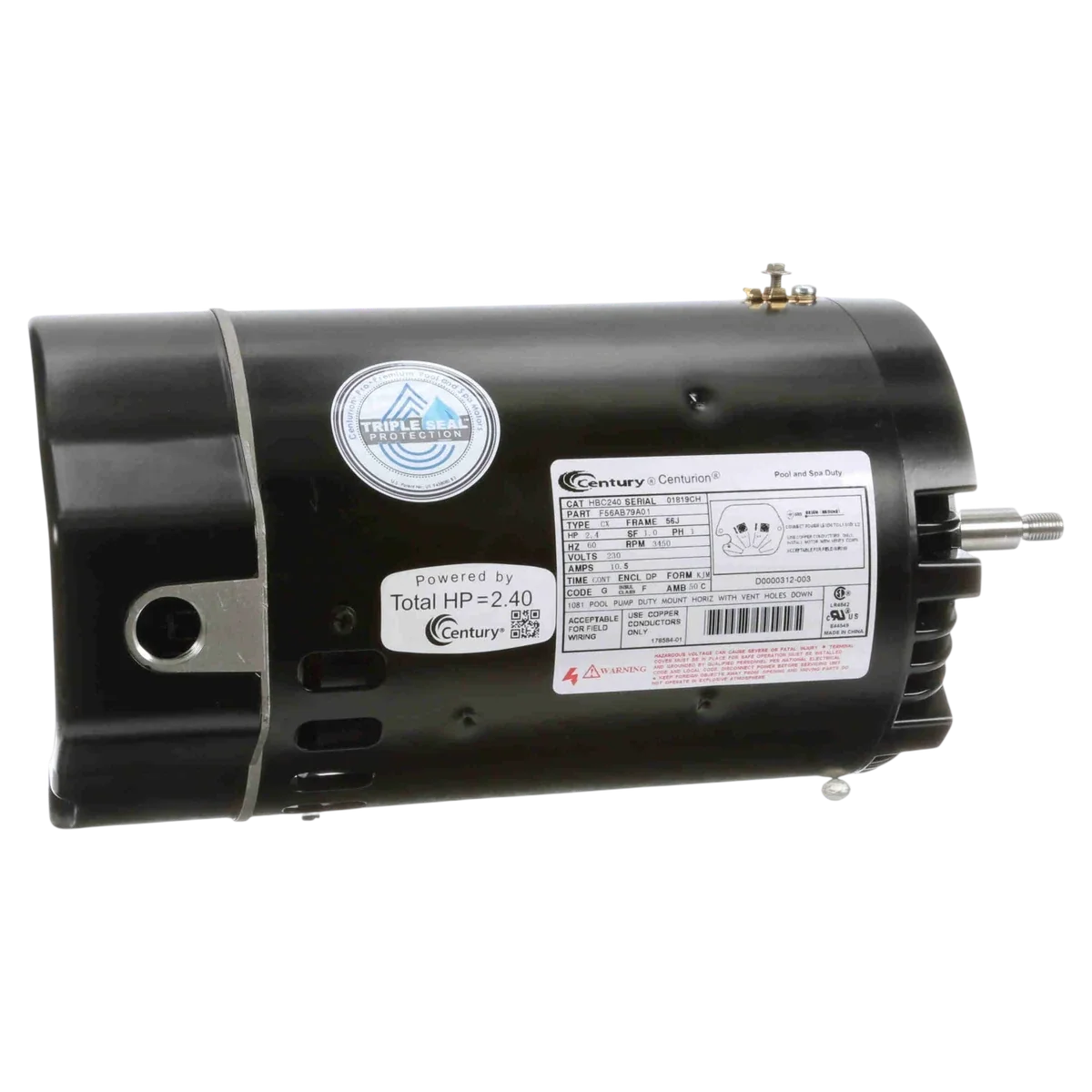 Century Centurion Pro C-Face Pump Motor 2.4HP (HBC240)