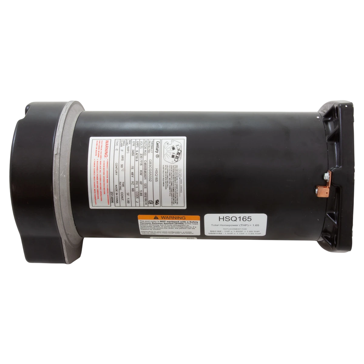 Century Centurion Pro Square Flange Motor (HSQ165) — top view