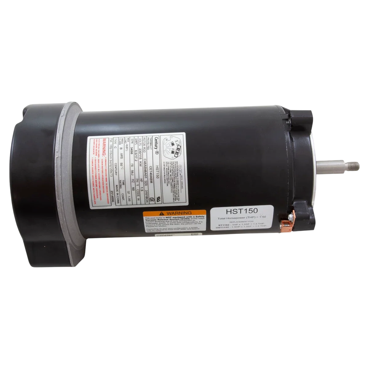 Century Centurion Pro Threaded Shaft Pump Motor (HST150) — top view