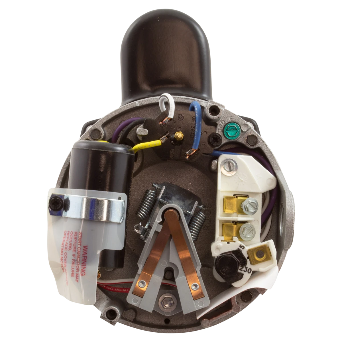 Century 1.5 HP Up-Rate Motor (UQC1152) — shaft reverse view