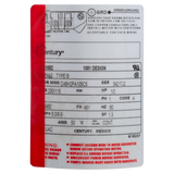 Century 1/2 HP 48Y Square Flange Pump Motor (USQ1052) — product label