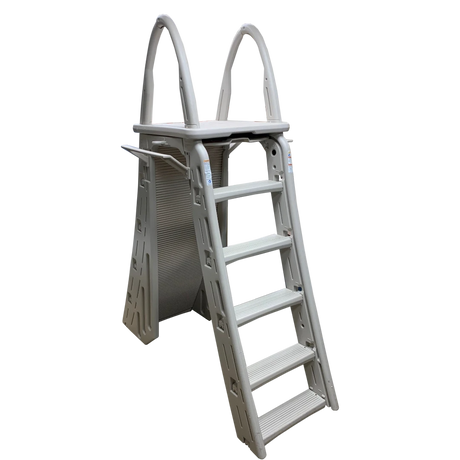 Confer Plastics 7200 A-Frame Roll-Guard Pool Ladder - Front, Open