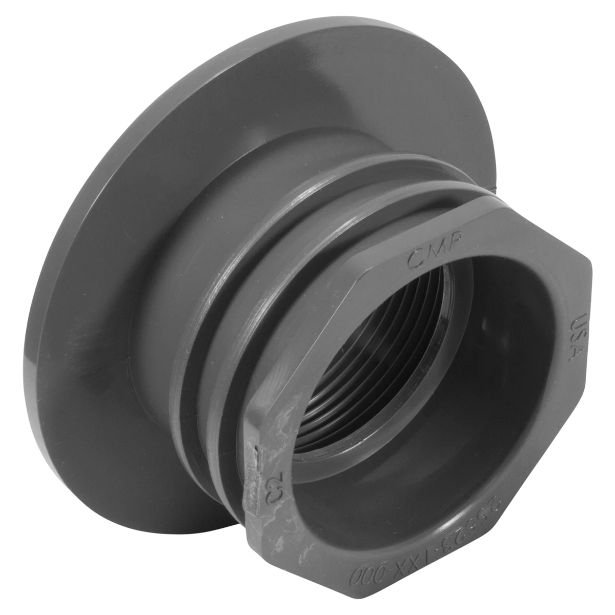 Custom Molded Products Gunite Return Wall Fitting 1-1/2" (25523-107-000) — reverse view