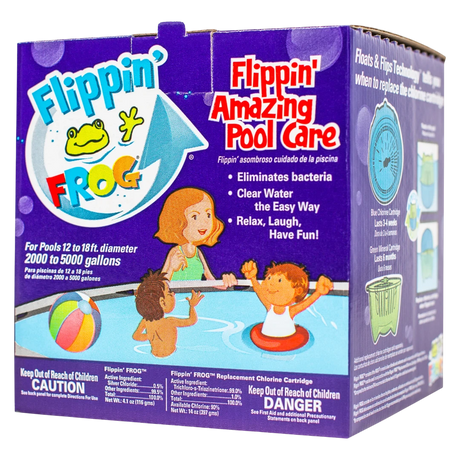 FROG Flippin' FROG floating pool sanitizer system with dual cartridge design