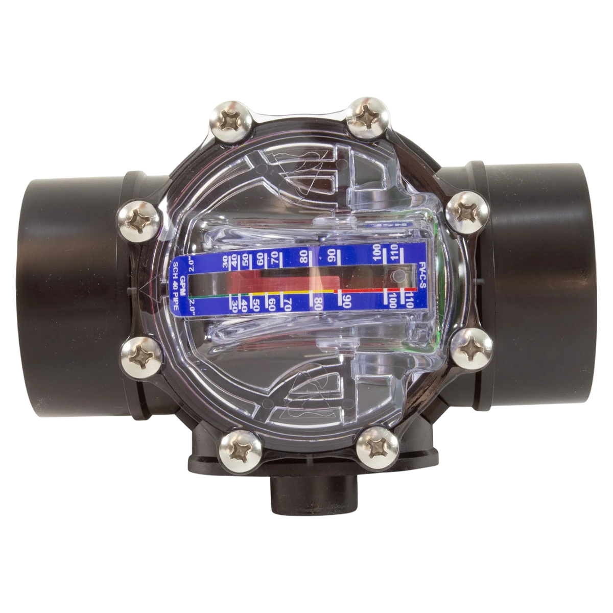 H2Flow FlowVis Flow Meter with Safety Flapper (FV-C-S) — top view