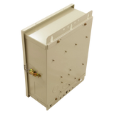 PF1202T beige metal enclosure with mounting holes and latch