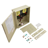 Intermatic PF1202T metal enclosure with timers, stickers, and wiring components