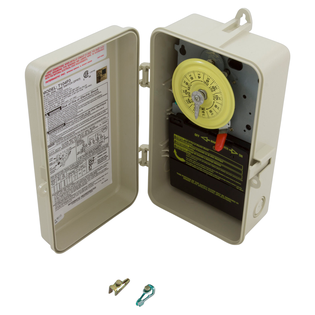 Intermatic T104P3 24-hour mechanical time switch beige enclosure