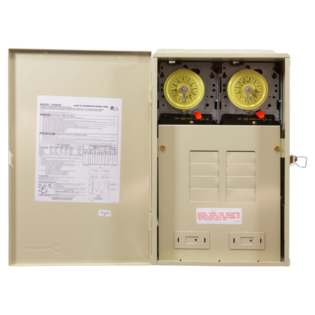 Intermatic T30404R 100A Load Center with Two T104M Timers