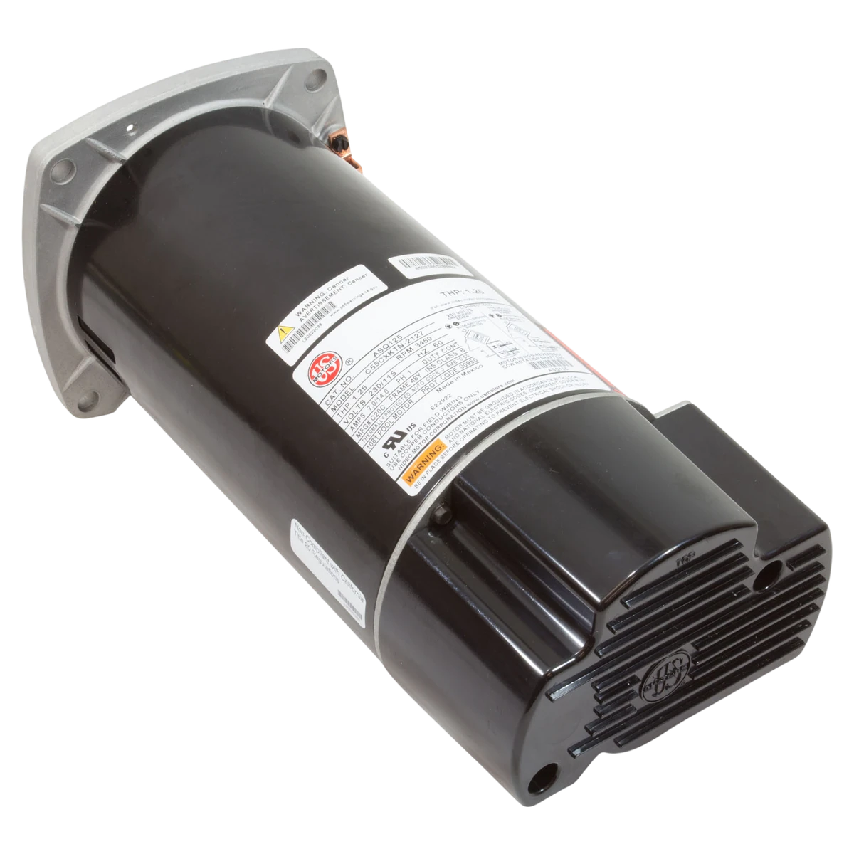 Nidec Motor Corp/US Motors 0.75HP SQFL 48Y Pump Motor (ASQ125) — reverse view