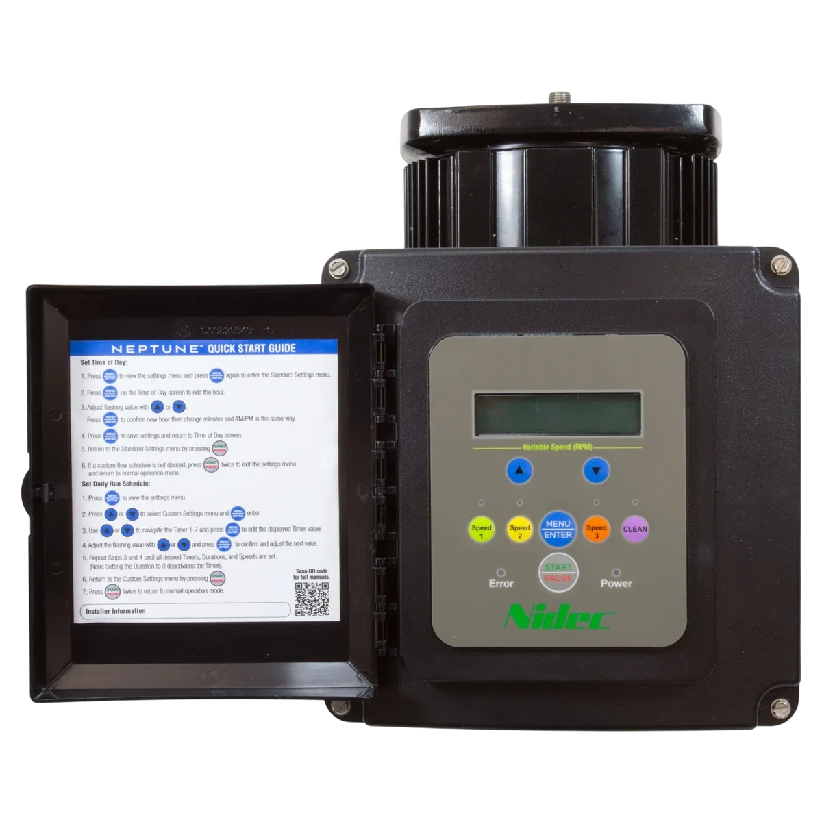 Nidec Motor Corp/US Motors Neptune 1.65 THP Variable Speed Motor (NPTQ165) — open view