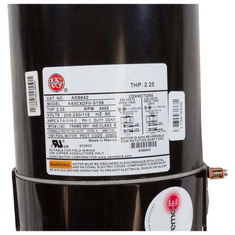 Emerson ASB842 1.5 HP Square Flange Pool Motor